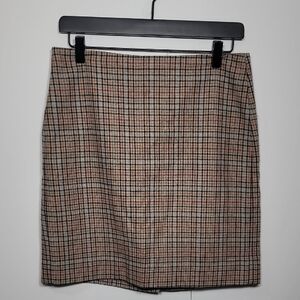 Banana Republic Plaid Mini Skirt - Black and Tan
